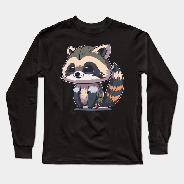 Racoon Long Sleeve T-Shirt by DesignVerseAlchemy